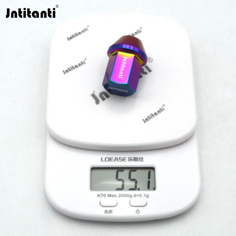 Jntitanti 22 hex nut cone seat 10.9 grade Gr.5 titanium wheel lug nut titanium nut M14*1.5*40mm for Tesla Land rover racing car