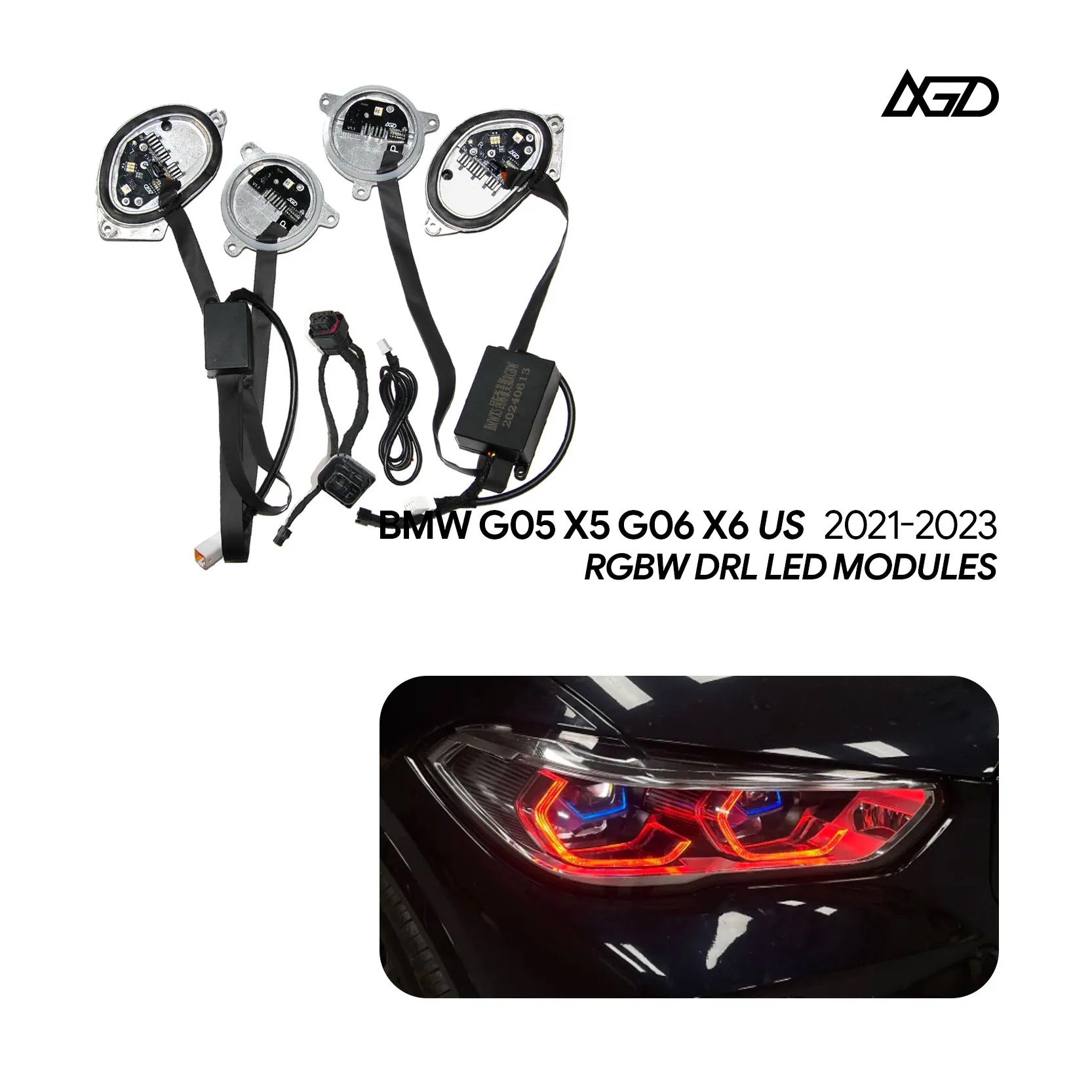 BMW X5 G05 X6 G06 F95 F96 Pre-LCI 2019-2022 레이저 헤드라이트용 RGBW DRL LED 모듈 (EU 버전 호환)