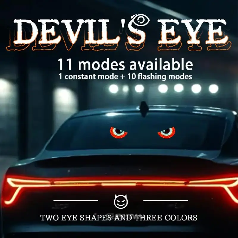 

2pcs Car Eyes LED Light, Car LED Window Light ,USB Demon Eye Decorative Light Kaziran Big Eyes, Personalized Decor Triangle Eye