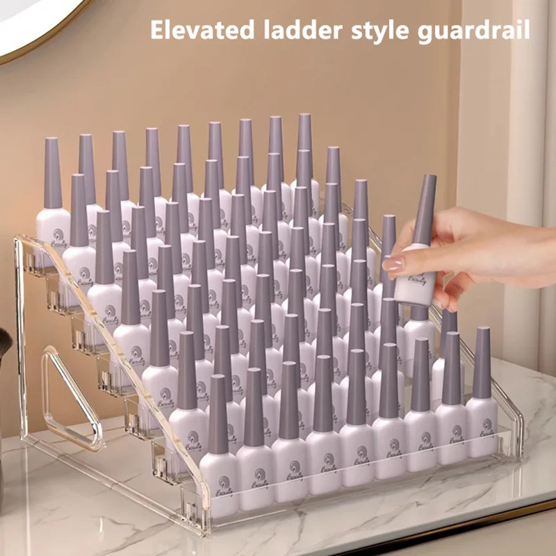 Nail Polish Display Stand Lipstick Storage Box Nail Salon Cosmetic Tabletop Display Rack Acrylic Transparent Multi-layer