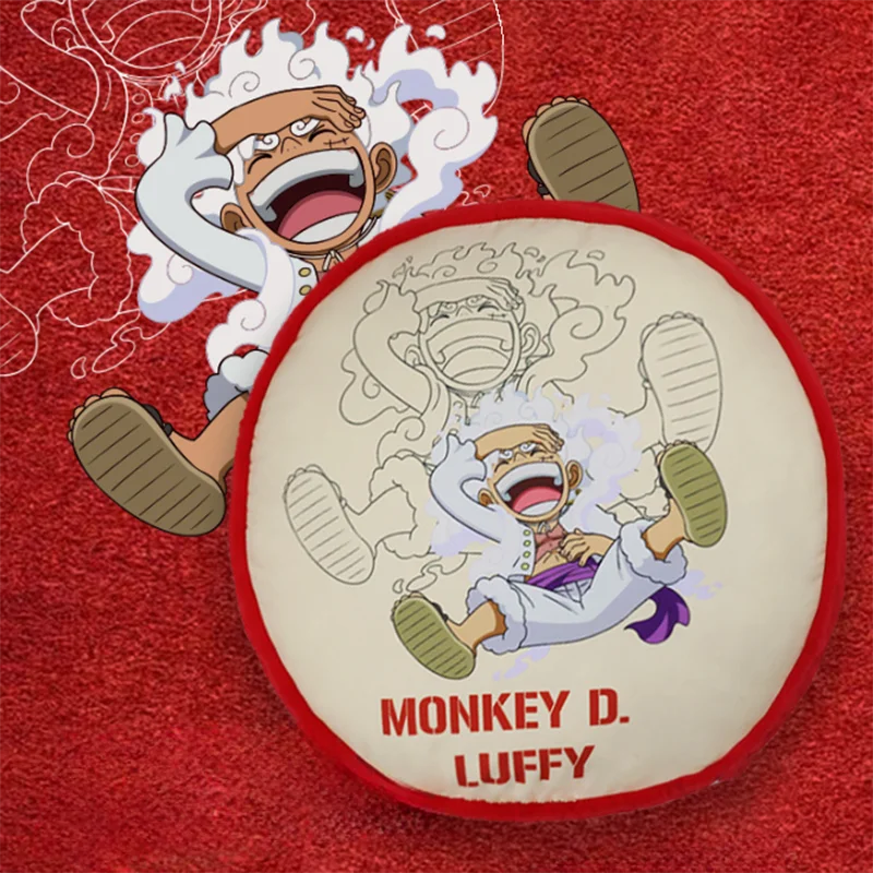 1pc Official One Piece Anime Round/Square Pillow, Luffy Gear 5 Soft Cushion, Sofa Bed Pillow, Home Sofa Office Collection Gift view 4