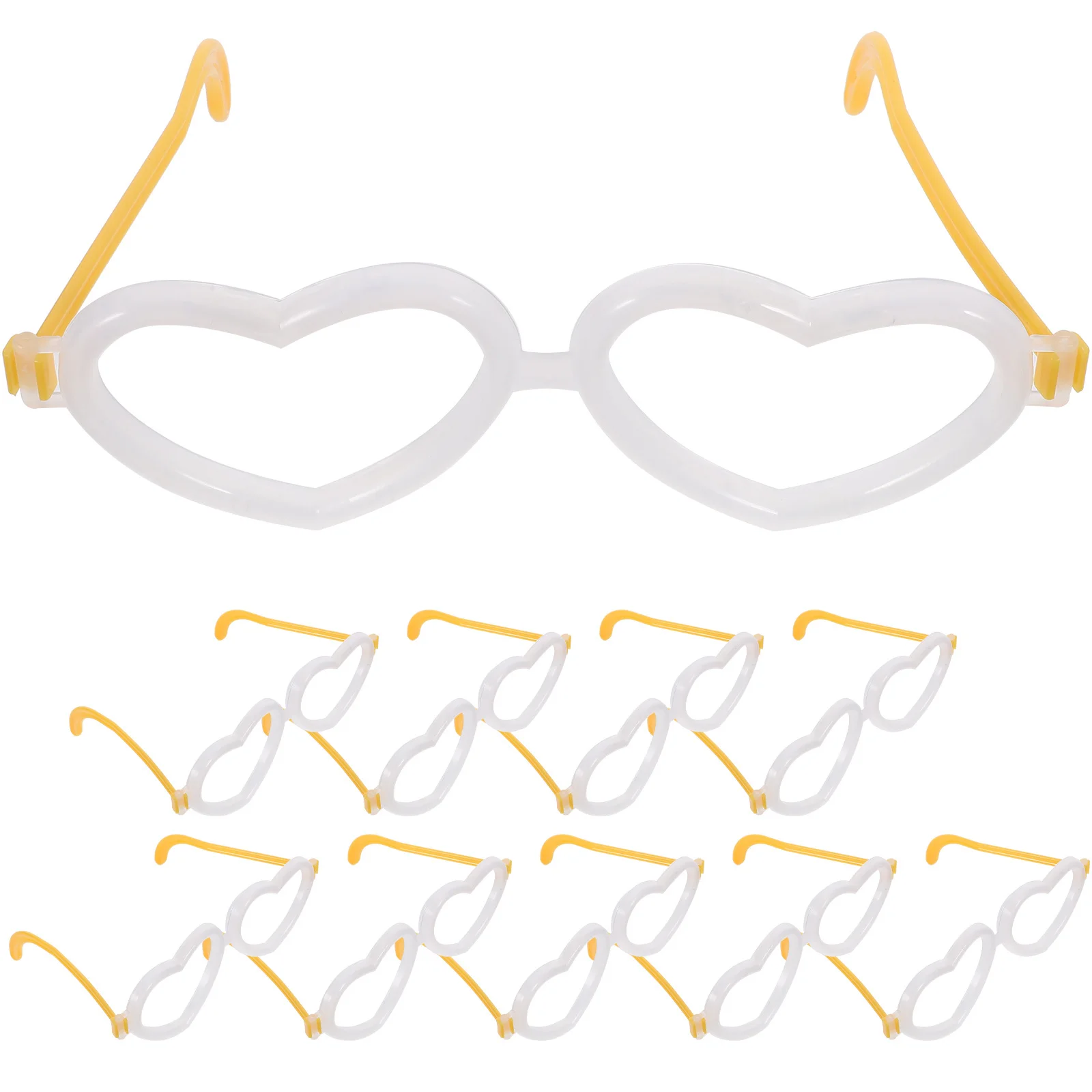 10 pçs varas brilhantes em forma de coração óculos alegre ídolo de ar concertos atividades ao ar livre festas festivais óculos brilhantes