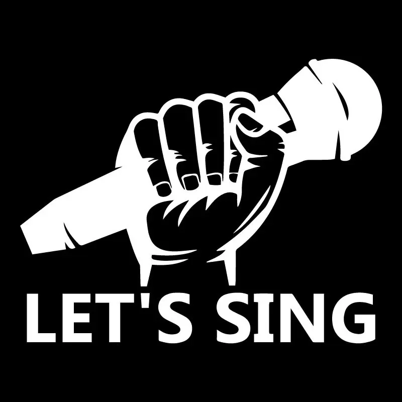 Let's Sing Microphone Karaoke Musical Window Bumper Decoration Car Sticker Vinyl Decal Wonderful 17.8CM*13.9CM