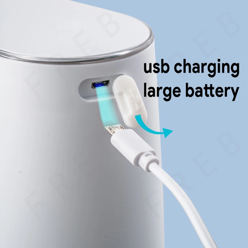 Foam Soap Dispenser Automatic Bathroom Smart Washing Hand Machine USB Charging Rechargeable Large Battery White for Toilet