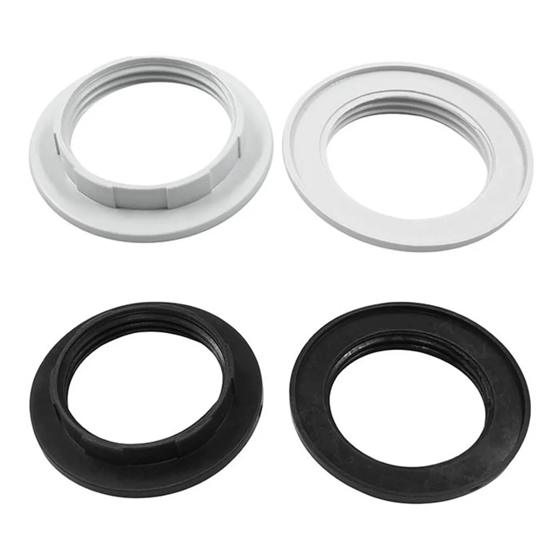 

4/10/30/50pcs Pack Black White E26 E27 Light Socket Ring 40mm Lock Thread Shade Holder Lamp Shade Collar Rings for Glass Shade