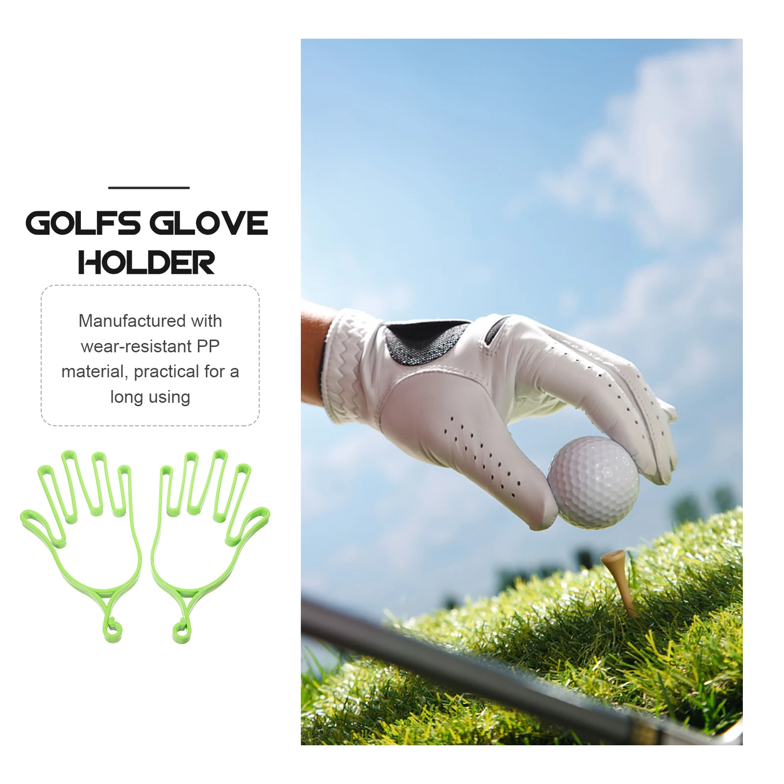 

2Pcs Golf Gloves Accessories Green Wear Resistant PP Drying Rack Holder Support Frame Portable Stretcher Hanger Glasses