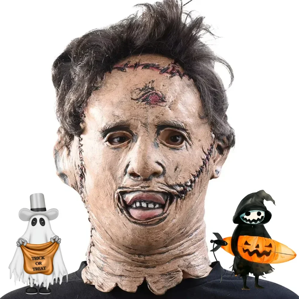 

Набор масок «Убийца бензопилы» Psycho Slasher, реалистичный кровавый латексный головной убор ужасов, шрамы, карнавальный костюм на Хэллоуин для взрослых, вечерние