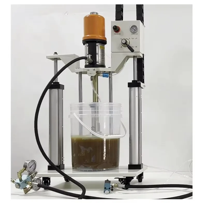 เครื่องจ่ายซิลิโคนเหลวความหนืดสูงแบบสองคอลัมน์ ปั๊มแผ่นกดสำหรับงานที่ต้องการความแม่นยำ