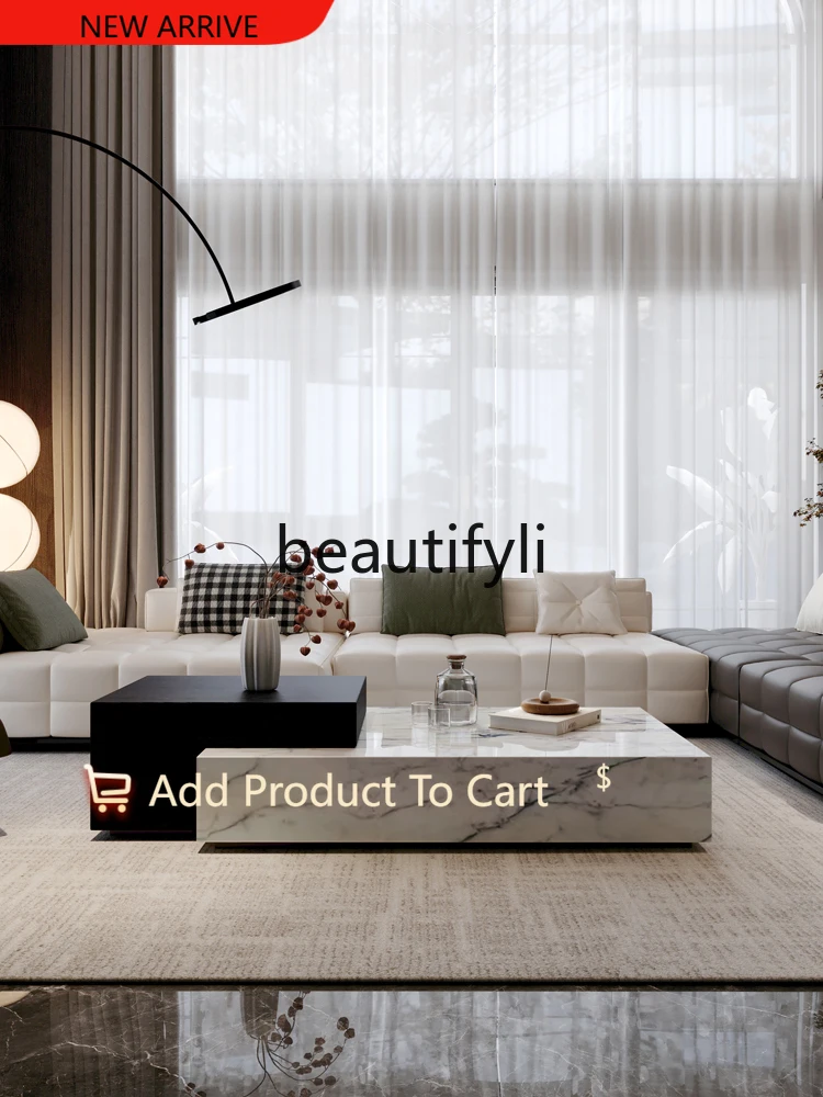 

Marble coffee table living room new, modern simple natural luxury stone coffee table G1218