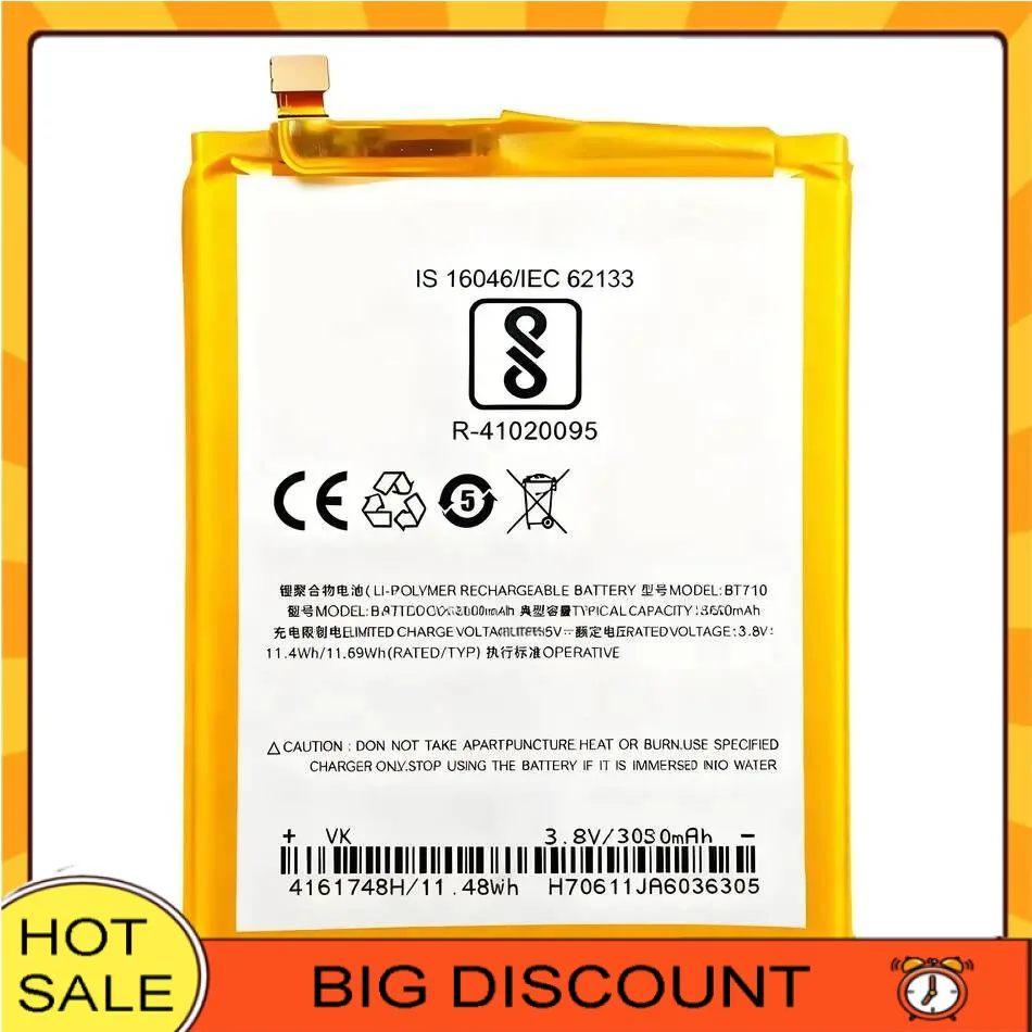 

BT710 For Meizu Blue A5 M5c M710M M793Q 3060Mah Environmentally Friendly Mobile Phone Battery