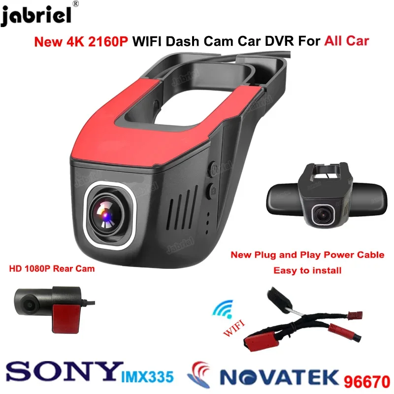 

Для Toyota для Volkswagen VW для Ford для Lexus для Honda для Jaguar для Mazda для Kia 4K Wifi Dash Cam Автомобильный видеорегистратор Простая установка