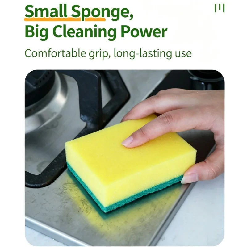 Kitchen Cleaning Sponge Dish Washing Scrub Pad Double‑Sided Foam Sponge for Household Pot Pan Clean