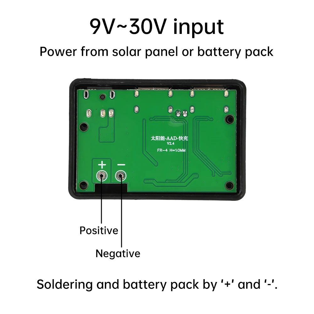 DC 9-30V Dual USB +DC Solar Panel Stabilizer QC Fast Charge Solar Controller Regulator For Mobile Phone Laptop Camera Drones