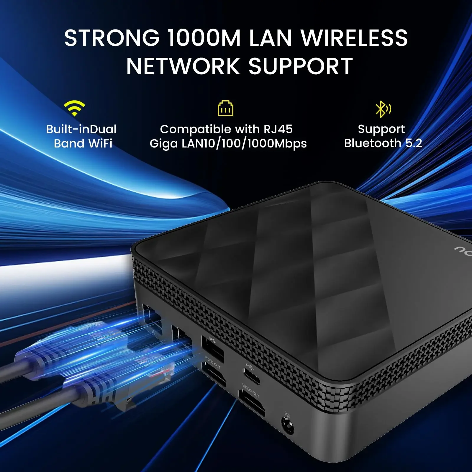 كمبيوتر Azeyou Mini Intel Alder Lake N100، 16 جيجابايت DDR4 RAM 512 جيجابايت M.2 SSD، WiFi 6,4K شاشة مزدوجة Windows 11 Pro كمبيوتر مكتبي