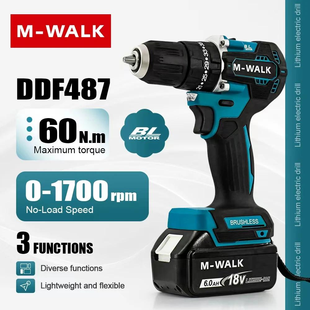 

Бесщеточная электрическая дрель, аккумуляторная отвертка, 10 мм, ударные многофункциональные электроинструменты для аккумуляторного штифта Makita 18 В