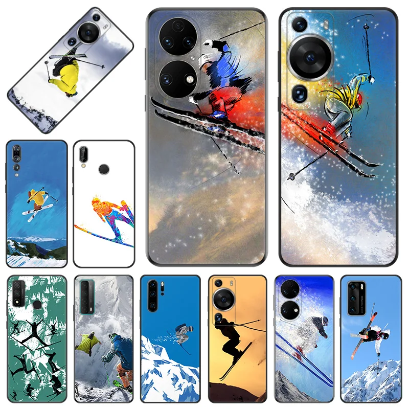 Phone Case For Honor X9b X6 a X7 X8 b 70 90 Magic5 Cool Ski Jump Cartoon Huawei P20 P30 P40 Lite P-SmartZ Soft Protective Cover