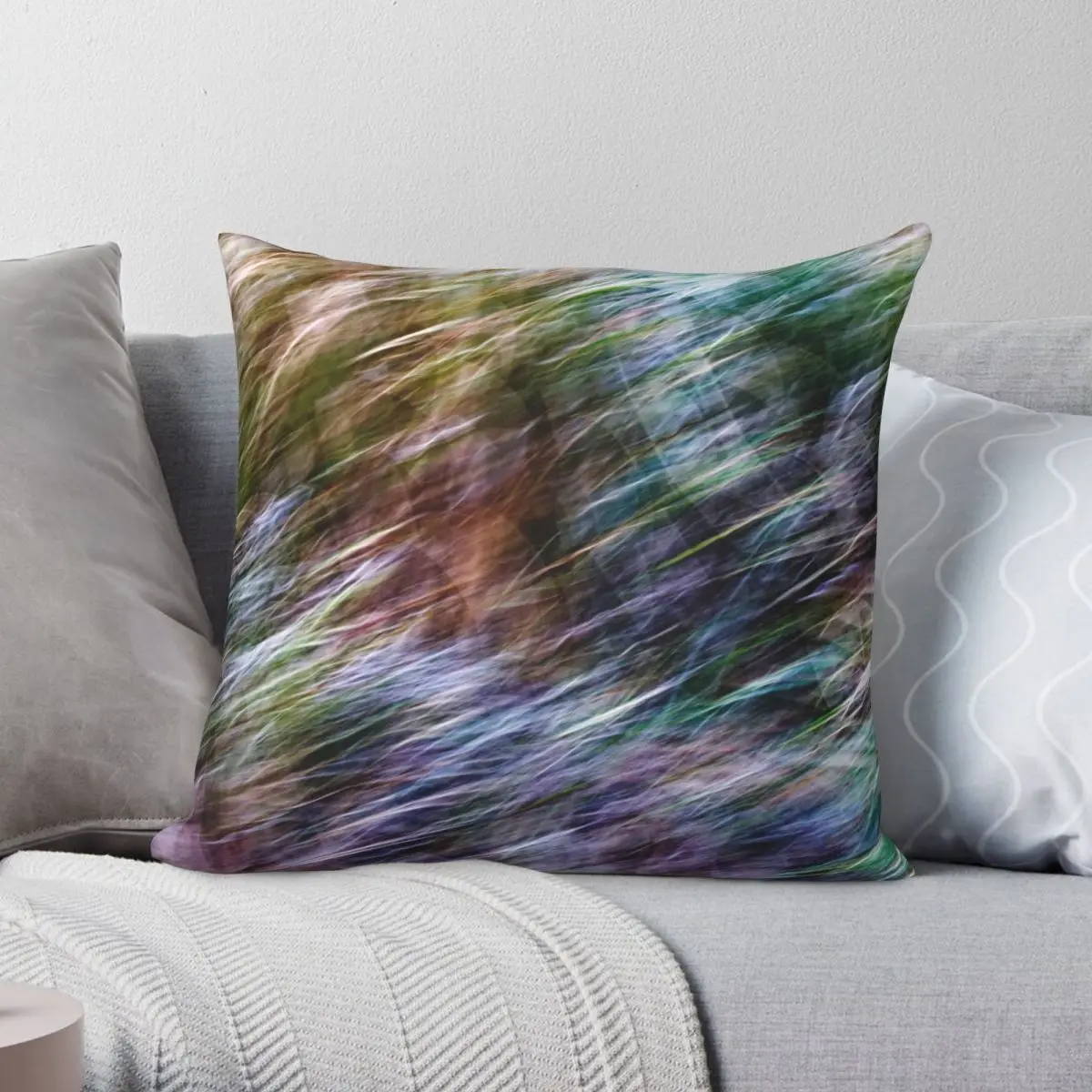 Colours Dance Square Pillowcase Polyester Linen Velvet Creative Zip Decor Sofa Cushion Cover