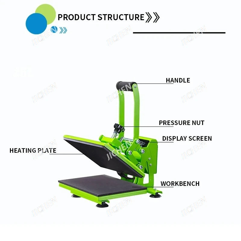 JC الصحافة الجديدة 23*30 سنتيمتر حجم الصحافة الحرارة الصغيرة المحمولة ل تي شيرت شعار تسميات التسامي الطباعة آلة الصحافة الحرارة الصغيرة