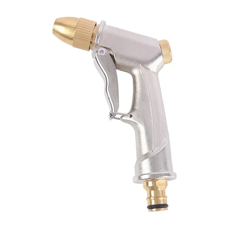 Copper-plated Aluminum Alloy Matte Electroplating Household High-pressure Car Wash Water Gun Garden Watering Tool Water Gun Head