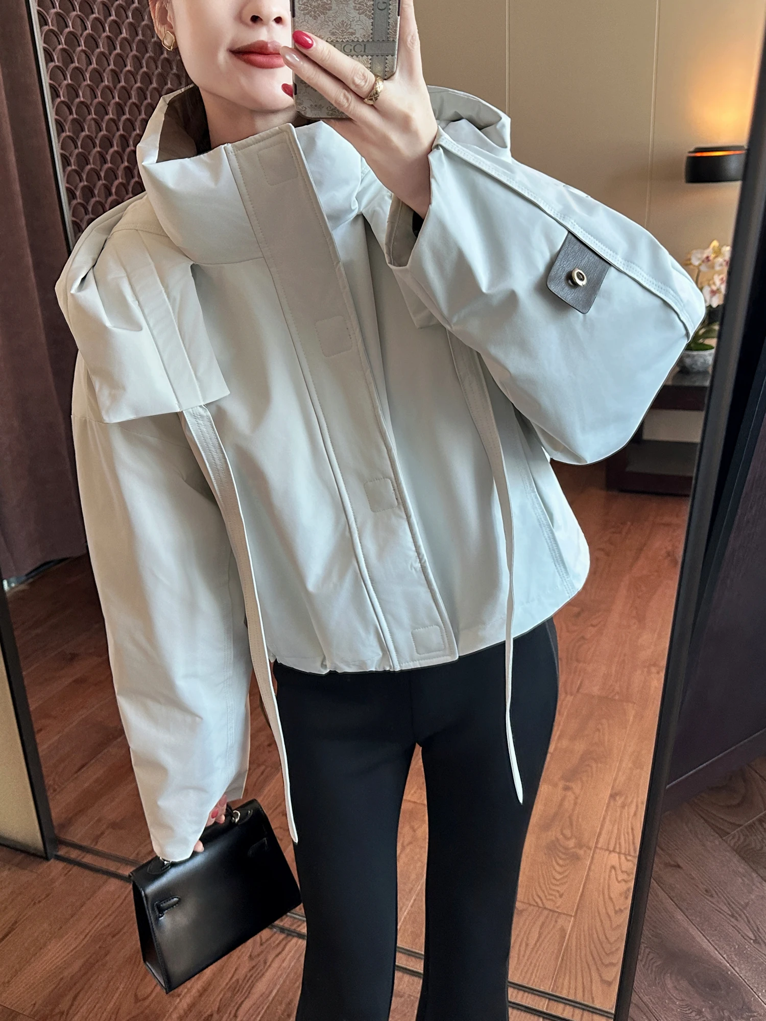 

Женская утепленная ветрозащитная пуховая куртка You See: белая, для работы, теплая, модная, для поездок на работу