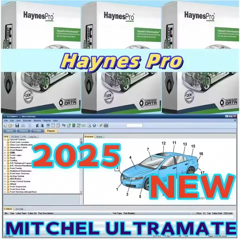 2025 Mitchell Ultramate 7 Complete Advanced Estimating System &Ultra Patch & HAYNES PRO Vivid 2015.1 Automotive Workshop