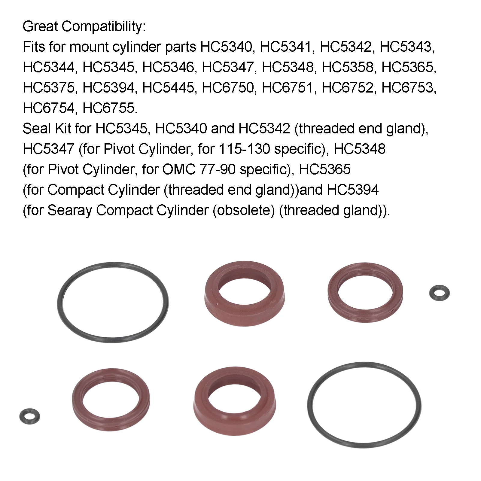 8 buah/Set Kit segel pengganti silinder kemudi HC5345 karet tahan aus untuk perbaikan Motor Pivot luar