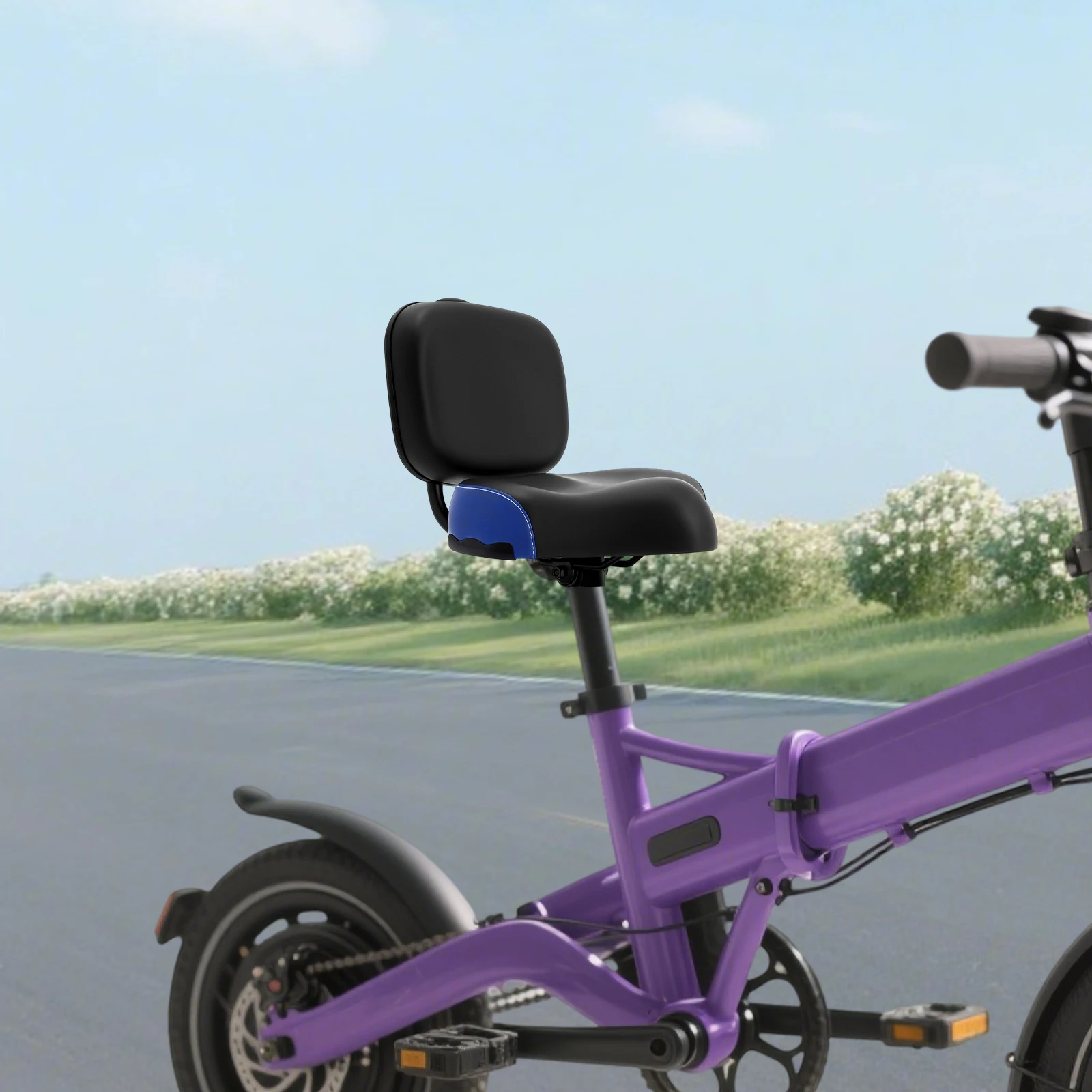 Sillín de triciclo extra ancho con respaldo, capacidad de carga de 100kg, cómodo cojín de asiento montado en bicicleta estática