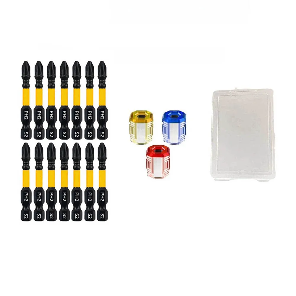 14PC Magnetic Bits Made from Heat Treated For Alloy Steel with Standard Hex Shank for Broad Tool Compatibility