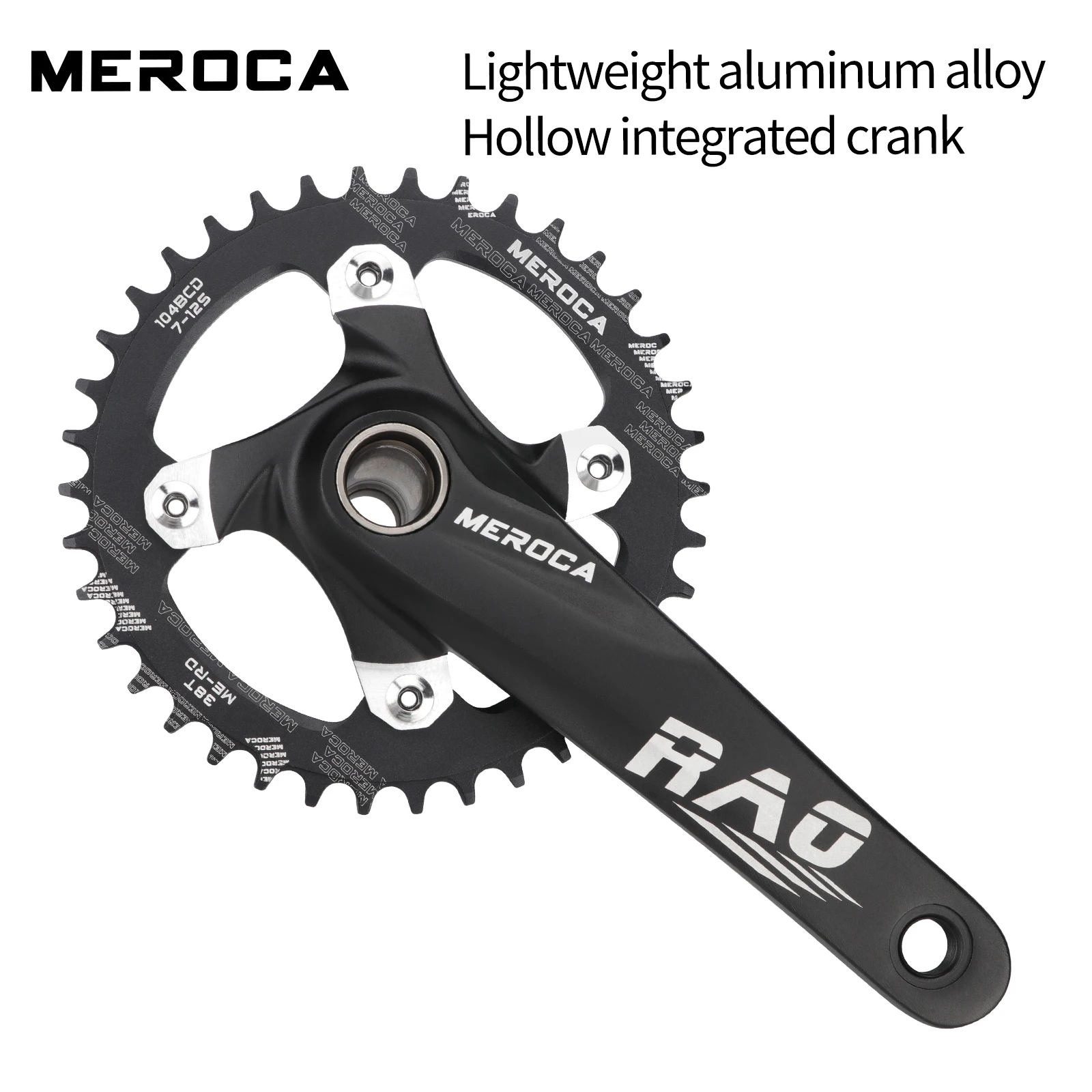 Mountain Bike Crank 170mm With Bottom Bracket 104BCD 34T 36T 38T Bicycle Chainring Aluminum Alloy MTB Crankset