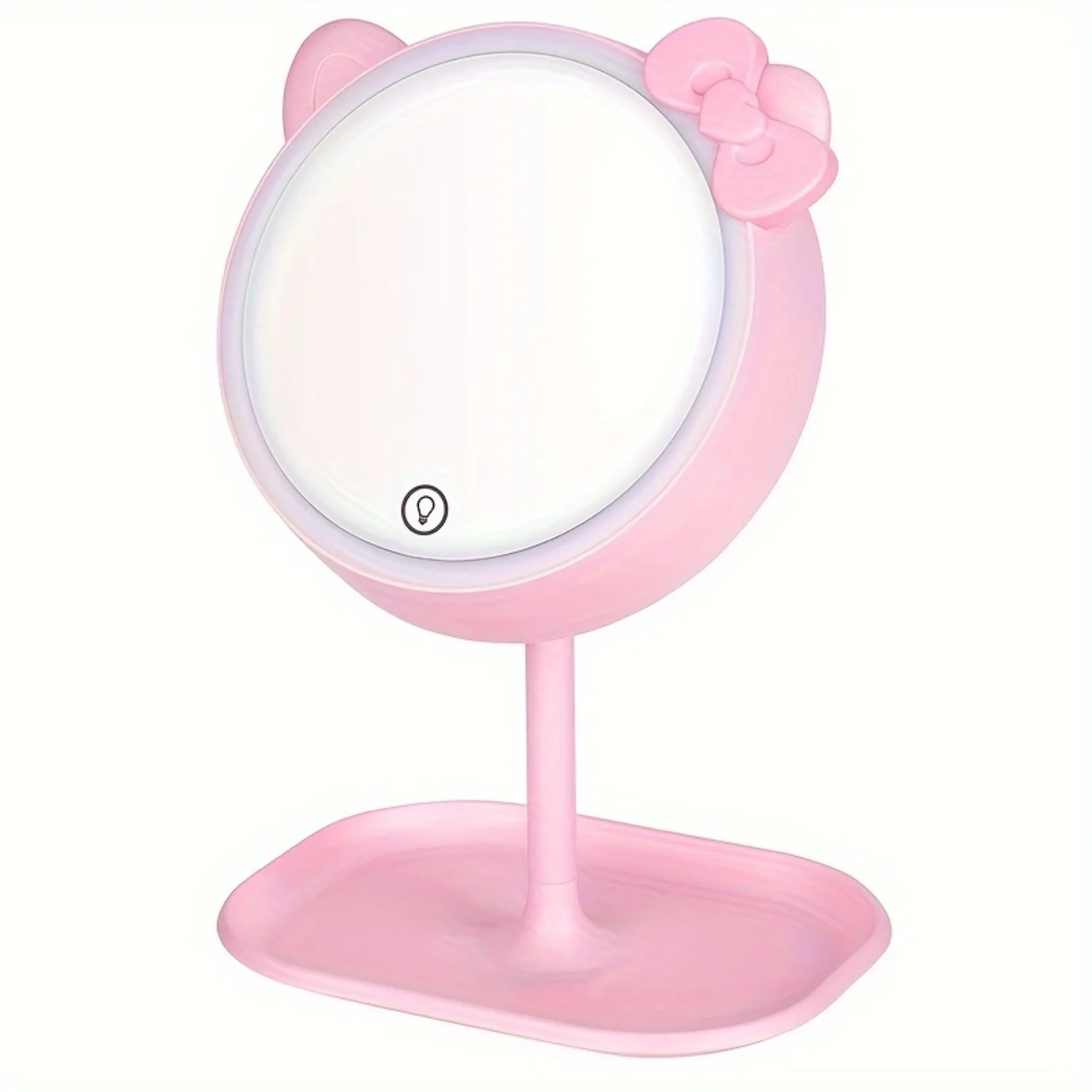 LED Desktop Makeup Mirror with 3 Colors Lighting & Stand, USB Rechargeable Cosmetic Vanity Mirror for Women - Perfect for Detail