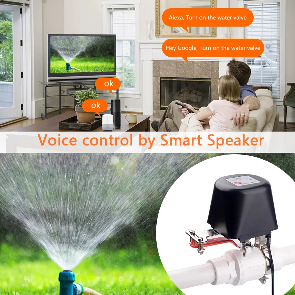 ALARMEST Tuya Alexa Google Assistant Smart Wireless Control Gas Water Valve Smart Life WiFi Shut OFF Controller