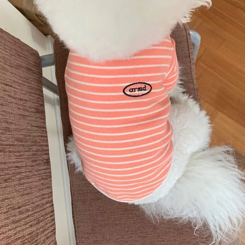 Green Striped Dog Clothes Pet Teddy Summer Clothes Softer Than Bear Two-legged Clothes Small Dog T-shirt Fashion Dog Vest