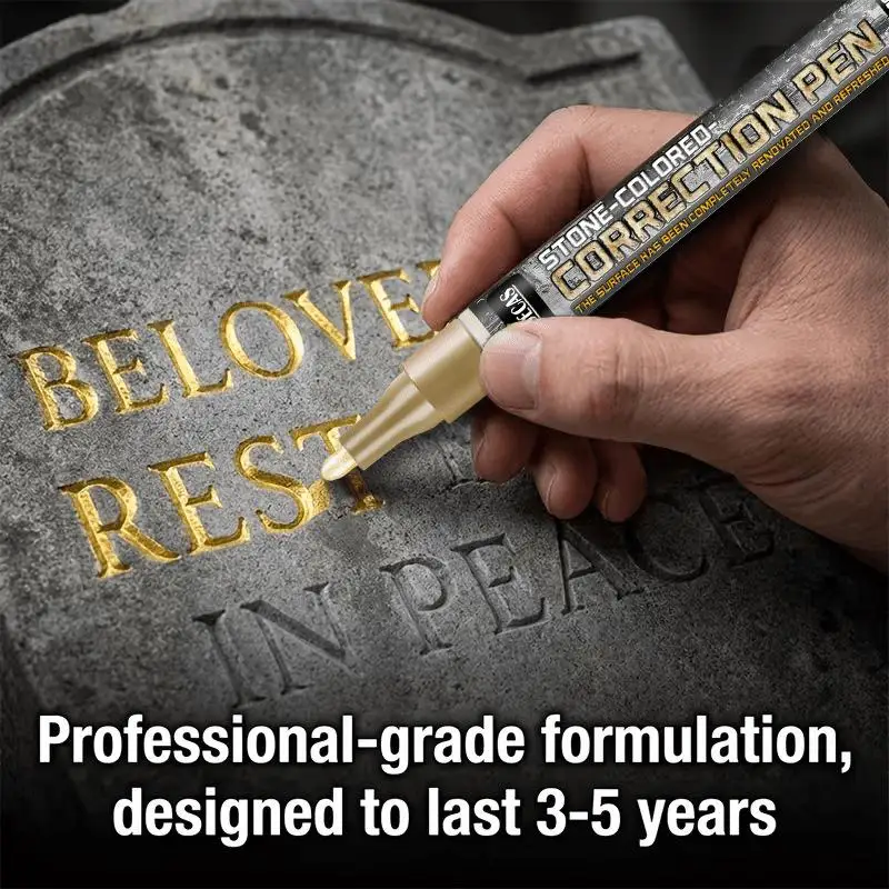 1Pcs Memorial Stone Marker Pen for Tombstone Inscription Repair Fade Resistant Waterproof Durable Cemetery Use