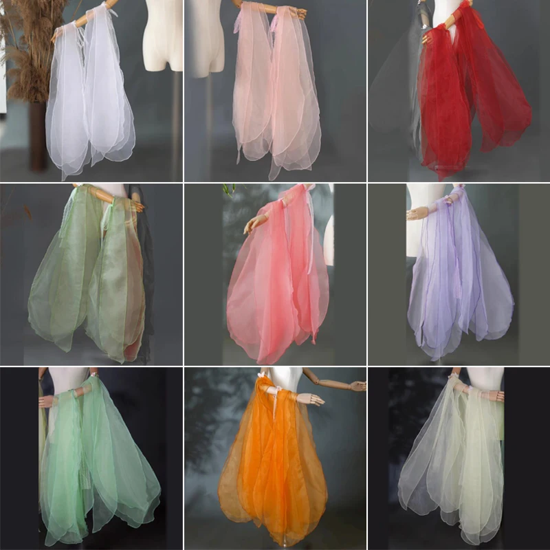 1 paio di top da ballo cinese a maniche lunghe in stile antico cinese, maniche ad acqua, costume da ballo classico, accessori Hanfu, cosplay