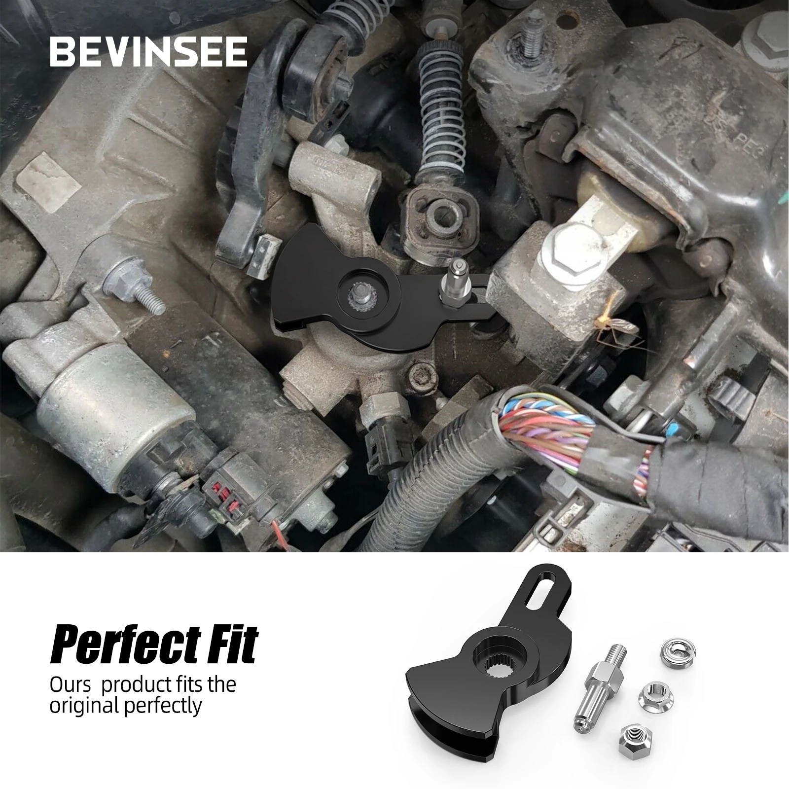 Bevinsee braço de mudança curto ajustável kit manual de 5 velocidades para vw golf mk4 mk5 para jetta mk4 para audi a3 para audi tt mk1