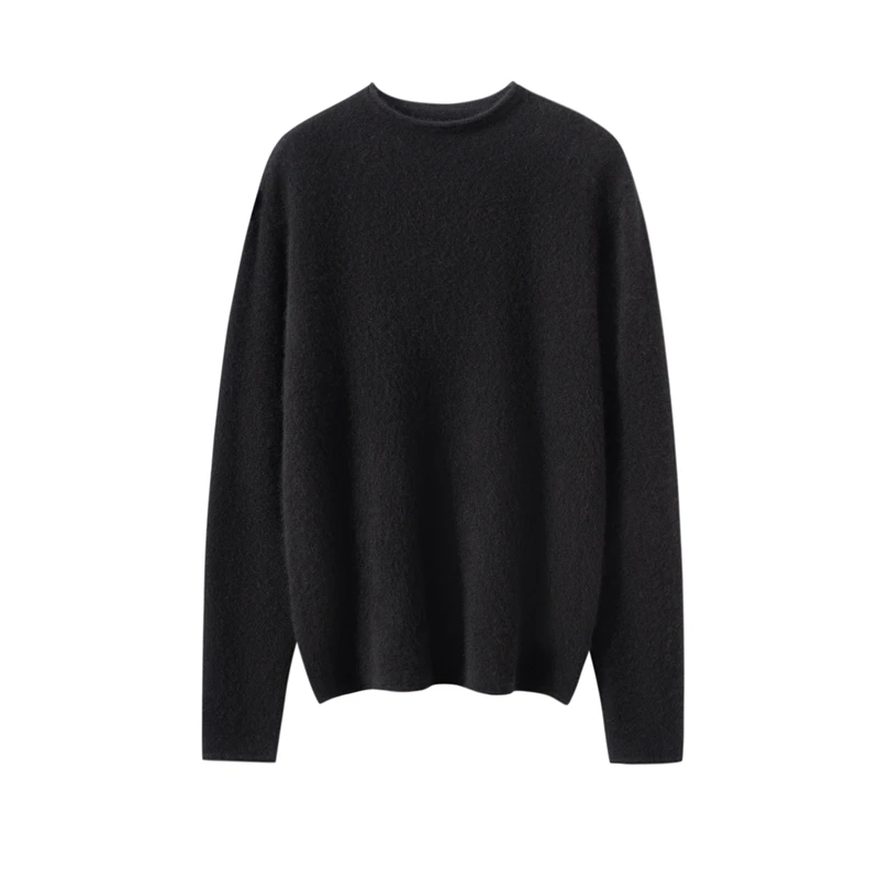 

Gentle Binding Mock Neck 12GG 100% Cashmere Knitted Basic Soft Solid Women's Pullovers Warm Chic Long Sleeve Sweater Tops