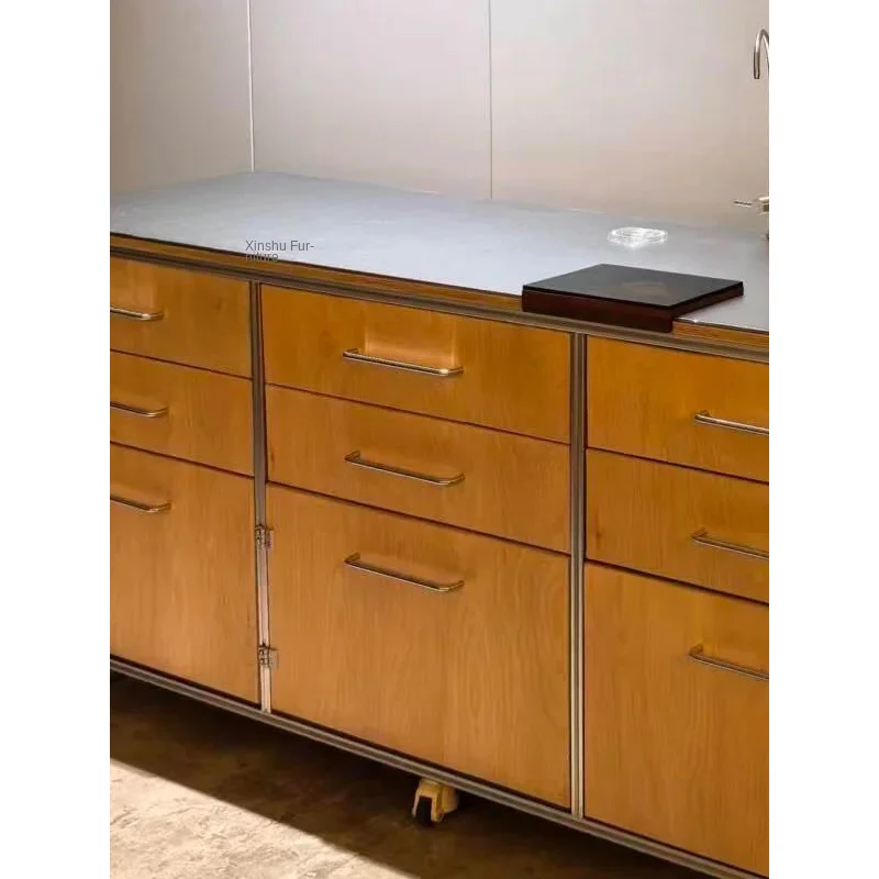 custom.Industrial-style Stainless Steel Cutlery Cabinet Coffee Shop Operation Counter Ocean Plate Storage Cabinet Pre-Assembled