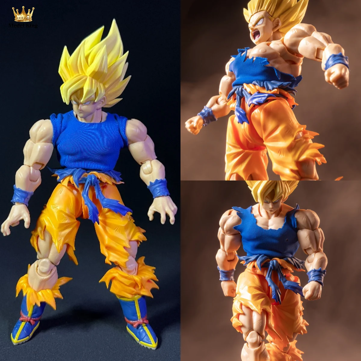 Handmade shf 1/12 ScaleDragon Ball Sun Wukong 3.0 Tight Blue T-shirt Accessories 6” Male Soldier Action Figures Body Model