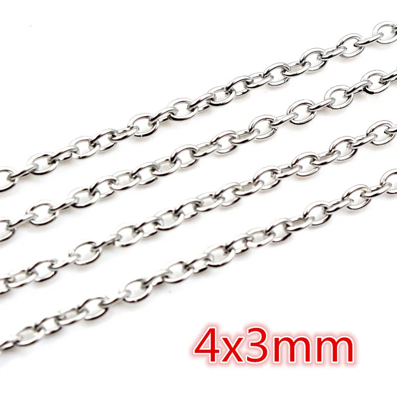 5 Meters/Lot Never Fade Stainless Steel Multi Styles Necklace Chains For DIY Jewelry Making Findings Accessories Handmade image 5