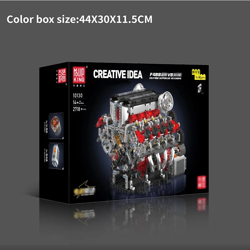 10130 F488 スーパーカー V8 エンジンモデル 2718ピース 組み立てブロックセット レゴ互換キット DIY おもちゃ クリスマスギフト