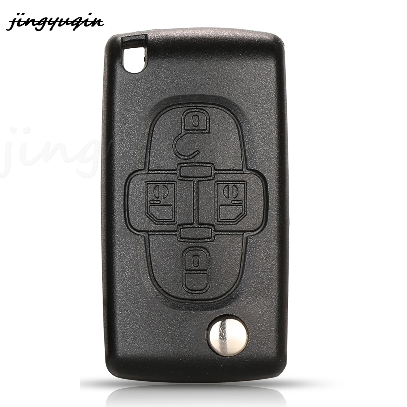 

Jingyuqin 4-кнопочный автомобильный ключ-брелок для Peugeot 1007 Citroen C8 CE0523 Чехол для дистанционного ключа VA2 HCA с необрезанным лезвием