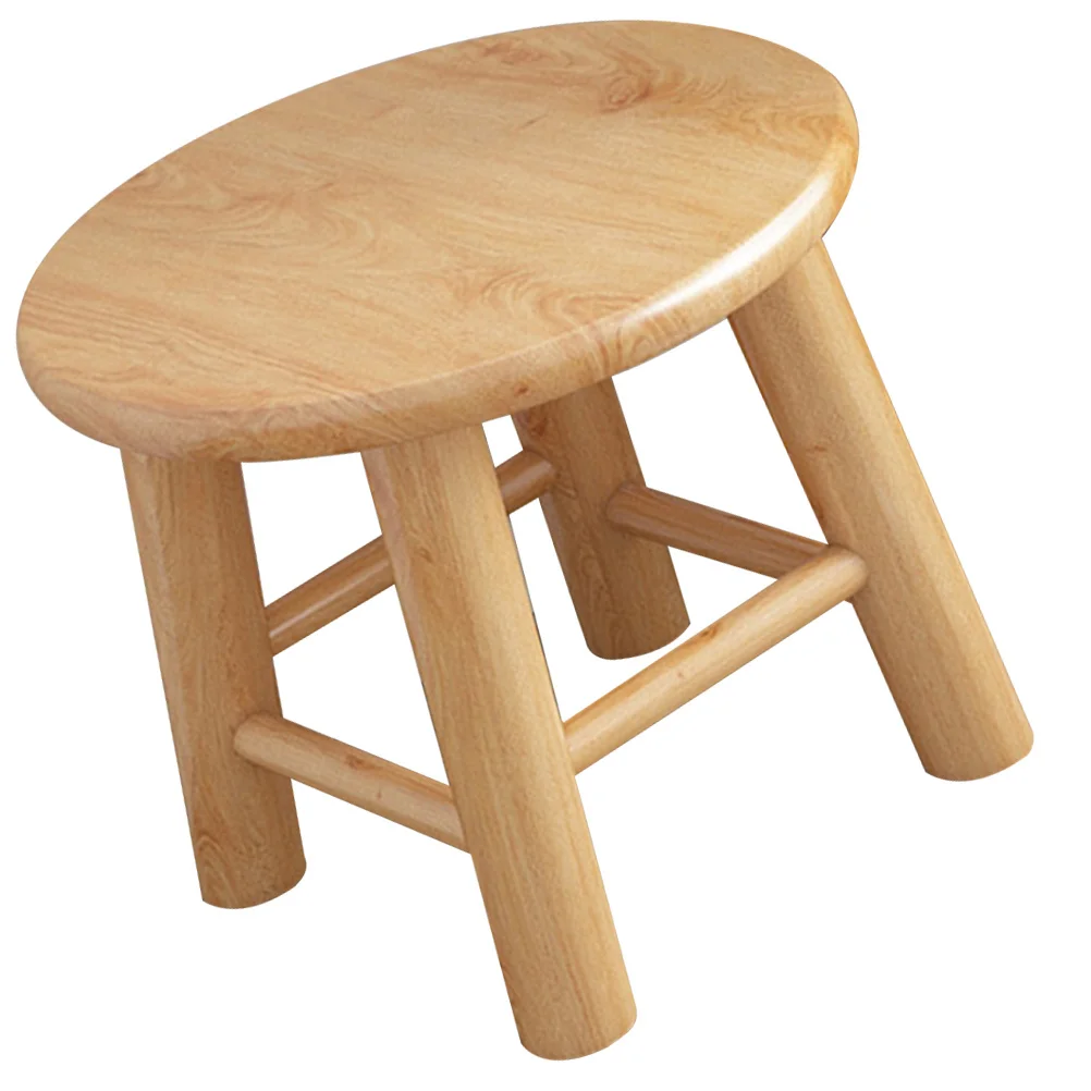 Sgabello con gradino in legno per piccolo e robusto bagno basso, cambio scarpe da bagno, mini sgabello portatile