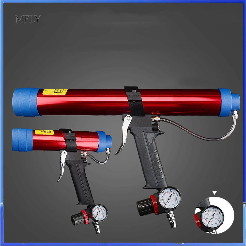 Air Caulking Gun/ Pneumatic Cartridge Dispenser Silicon Sealant Applicator Glass Gluing Tool Construction Caulking Gun 310ML