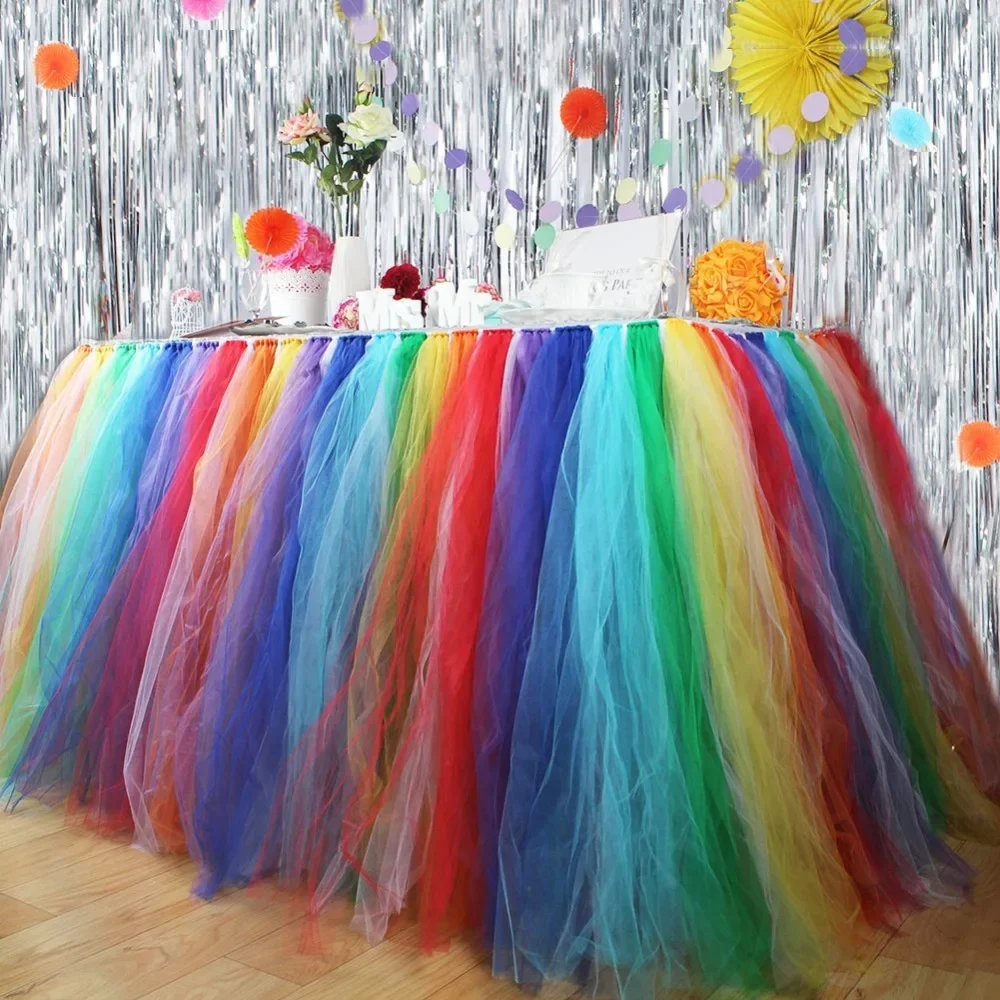 DIY Table Skirts Birthday Party Tulle Wed Party Tutu TableSkirt Roll Baby Shower Gender Reveal Party Baptism Decoration