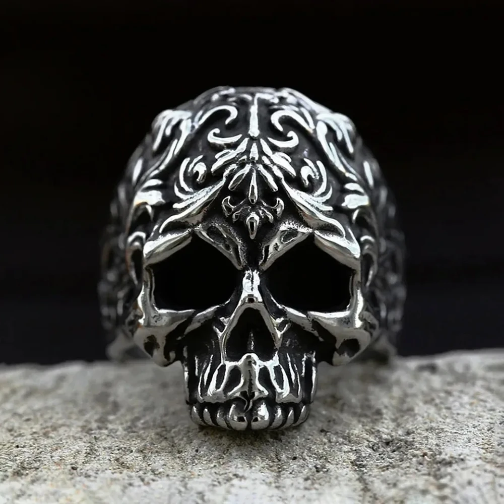متعدد نمط الفولاذ المقاوم للصدأ خواتم على شكل جمجمة للرجال الشرير الهيب هوب شخصية الهيكل العظمي القوطية خاتم هدية اكسسوارات بالجملة