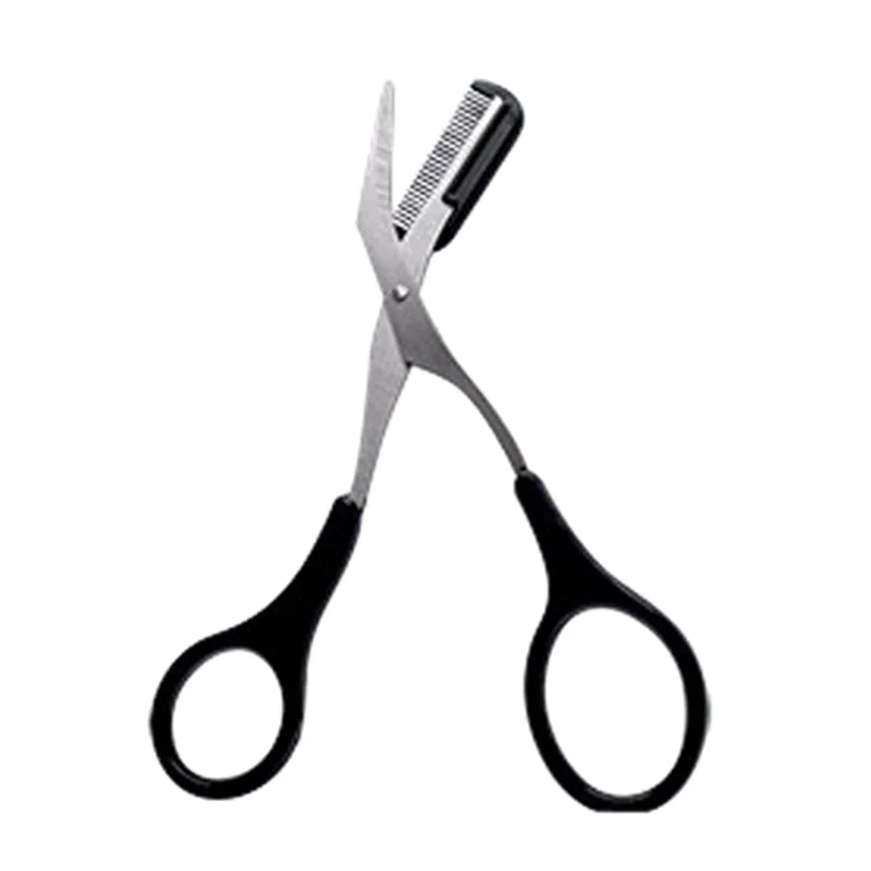 Ciseaux tondeuse à sourcils avec peigne, pour femmes et hommes, ciseaux de sécurité en acier inoxydable, rasoir pour le visage, maquillage, beauté