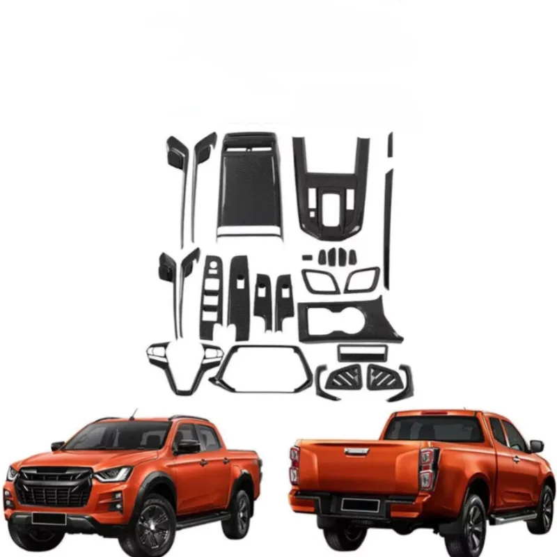 

LHD For Isuzu D MAX D-MAX 2021 2022 Interior Accessories ABS carbon Window Lift button Switch Panel gear shift panle cover