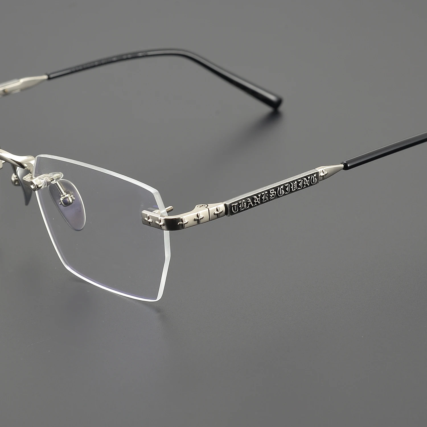 High Quality Handmade Titanium Rimless Optical Glasses Frame Men Women Ultralight Vintage Square Computer Eyeglasses Eyewear