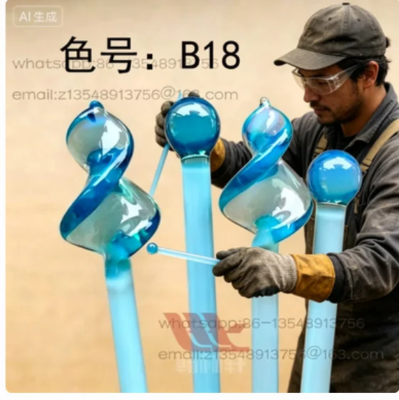 B18 Light Water Blue Burnt Glass Color Material Lamp Working Glass Rod High Borosilicate Spot Quick Delivery