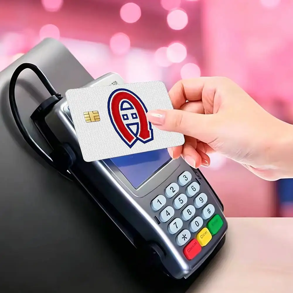 Montreal-L C-Canadiens LOGO Credit Card HD Stickers Small Chip Waterproof Sticker Game Card Decal Gift